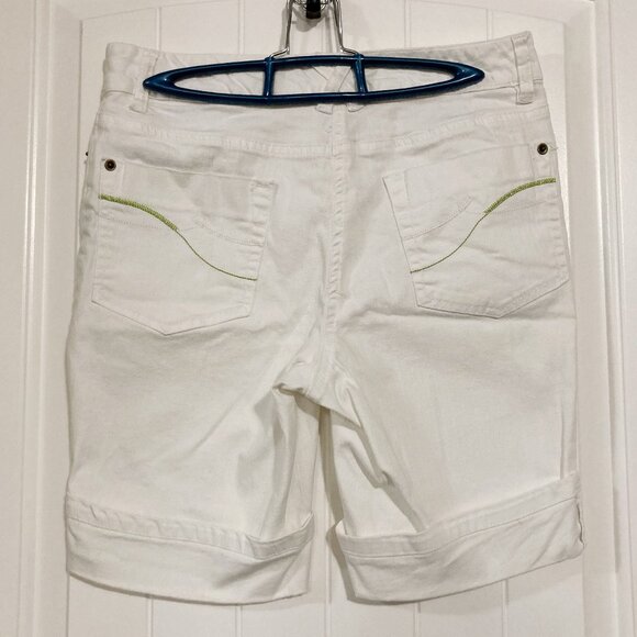 JESSICA Off-white denim walking shorts ~ SMALL MEDIUM cotton bermuda jean shorts - Picture 11 of 11
